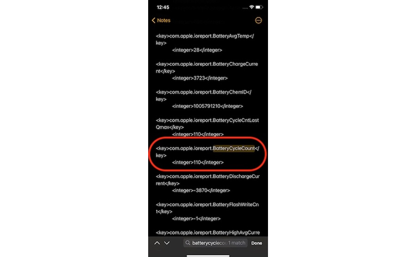 kiểm tra chu kỳ sạc của iphone