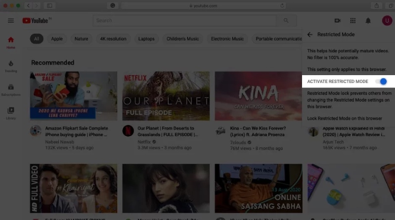 các bước tắt chế độ hạn chế trên youtube web