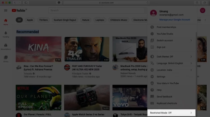 các bước thực hiện tắt chế độ hạn chế trên website