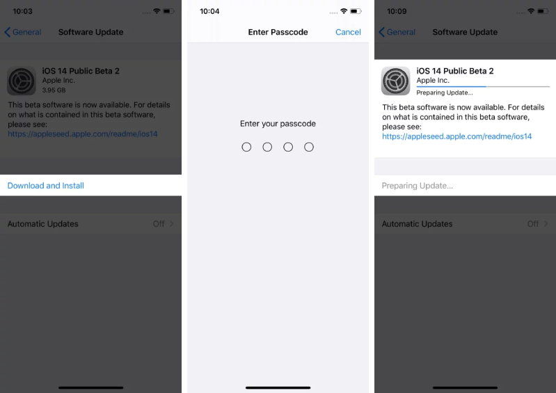 các bước cài đặt ios 14 public beta 6