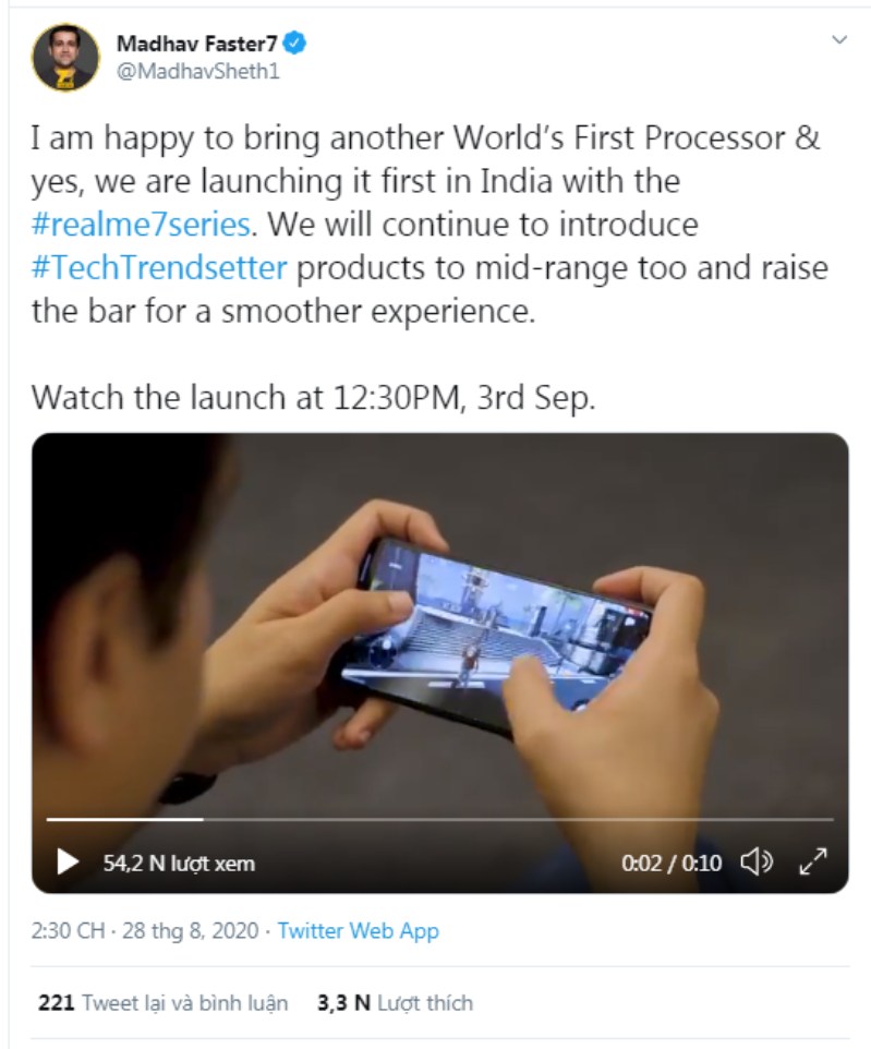 ceo của realme tiết lộ thiết kế realme 7