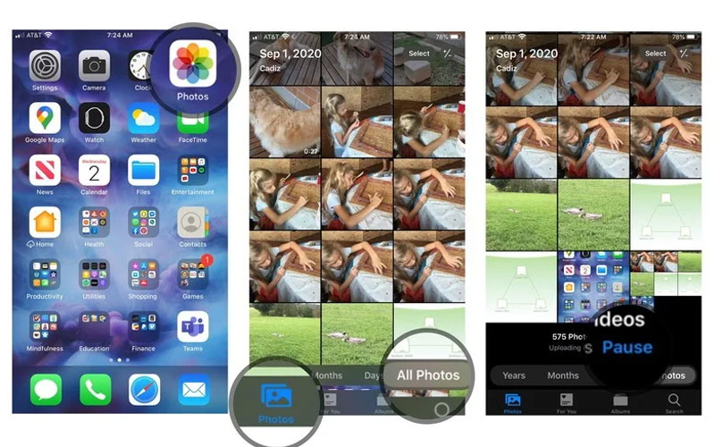 tạm dừng đồng bộ hóa ảnh icloud trong ngày trên iphone, ipad