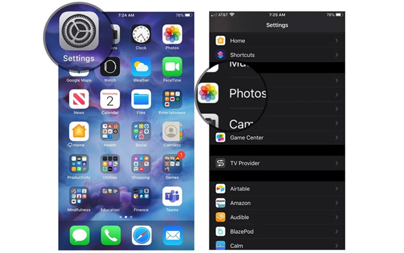 điều chỉnh cài đặt di động cho ảnh icloud trên iphone, ipad