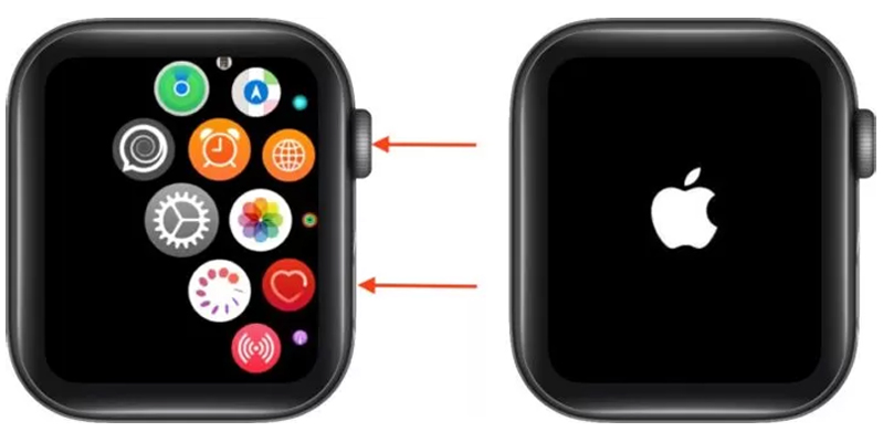 khởi động lại apple watch