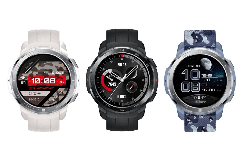 Honor Watch GS Pro có các màu đen, trắng và xanh lam