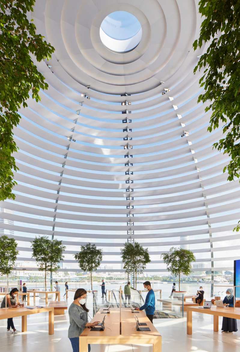 mái vòm của apple marina bay sands