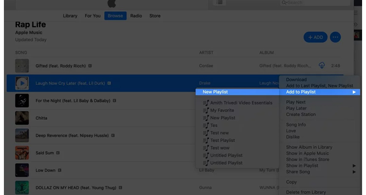 tạo danh sách nhạc của mình trên Mac với Apple Music
