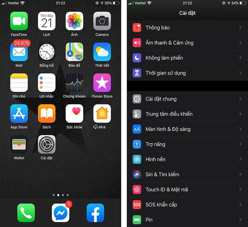 Cập nhập phần mềm trong cài đặt