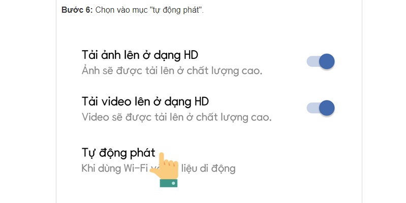  tắt tự động phát video