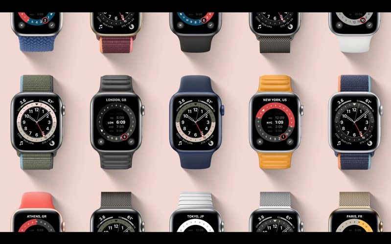Mặt đồng hồ đa dạng trên mẫu Apple Watch Series 6 