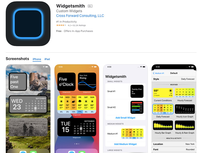 Widgetsmith sẽ hỗ trơ tối đa trên iOS 14 