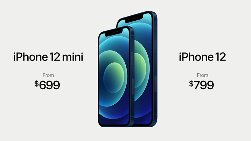 Giá bán được công bố cho cho iPhone 12 mini và iPhone 12