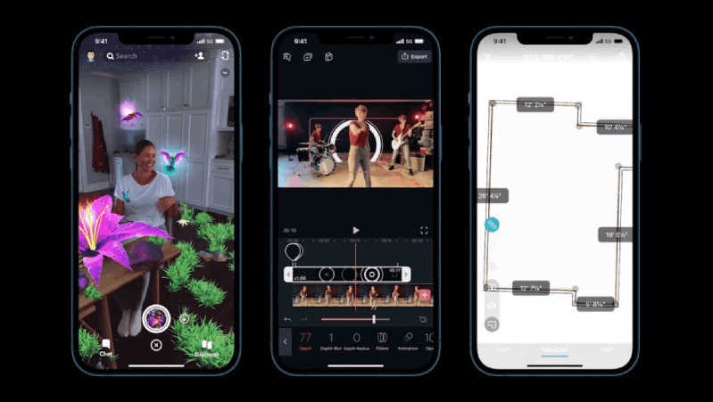 iPhone 12 hình 8 iPhone 12 Pro có máy quét LiDAR