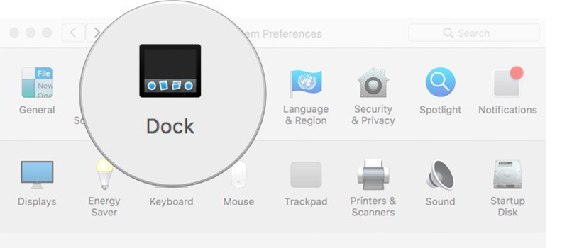 thay đổi hước trên dock