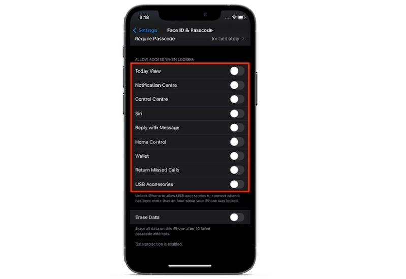 Bảo mật màn hình iPhone bằng cách tắt trung tâm thông báo