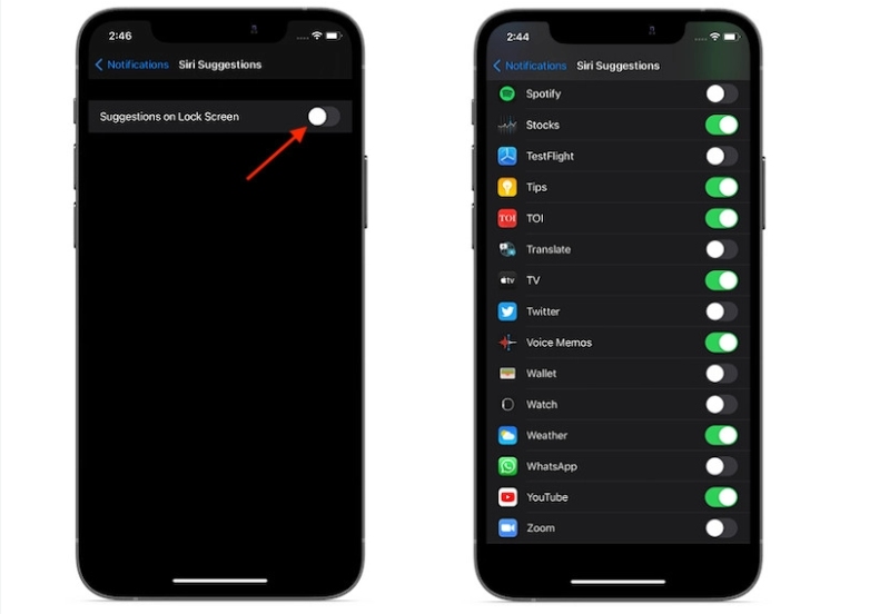 Tắt đề xuất Siri trên màn hình khóa