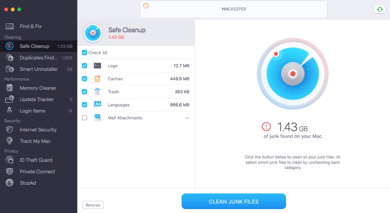 dọn dẹp an toàn bằng MacKeeper 5
