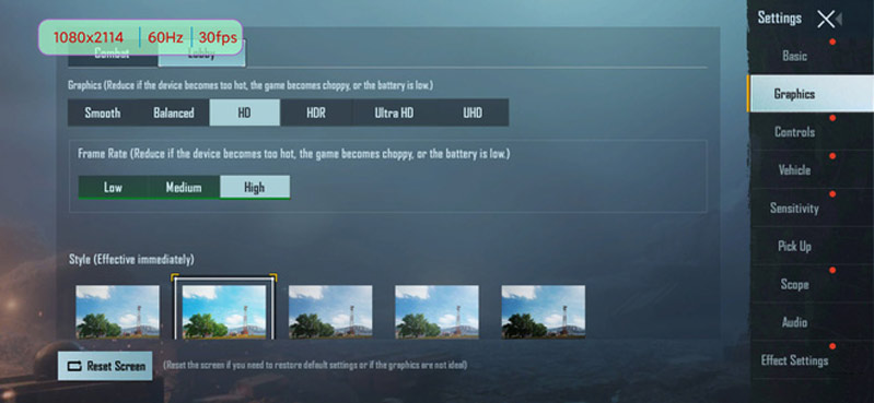 thiết lập pubg mobile 