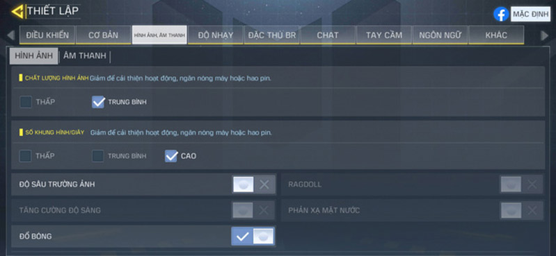 thiết lập call of duty 