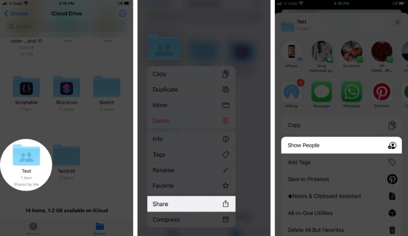 Cách chia sẻ thư mục iCloud Drive từ iPhone và iPad