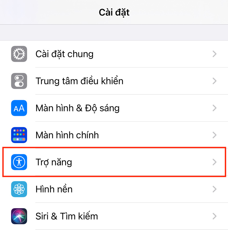 cài đặt menu 