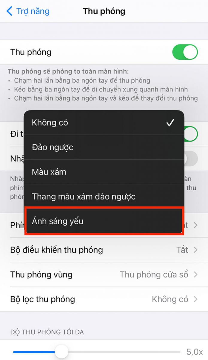 menu làm việc  