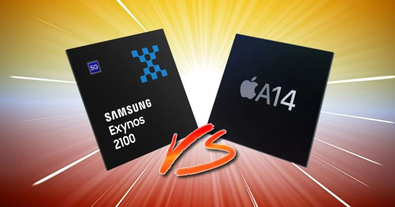 so sánh sức mạnh cấu hình  a14 và exynos 2100