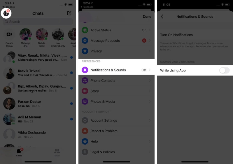 Tắt âm thanh Facebook Messenger trên iPhone