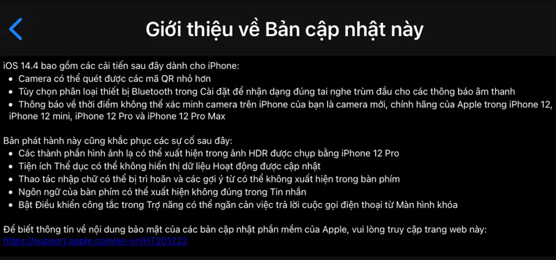 nội dung ios 14.4 