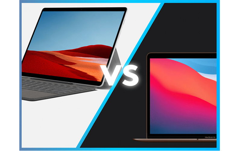 so sánh macbook air và surface pro x