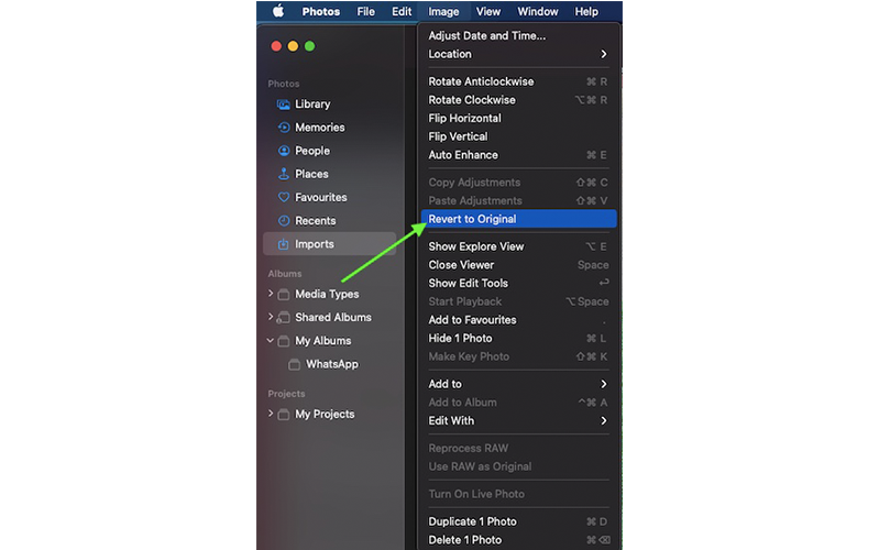 Cách hoàn về ảnh gốc trên máy MAC