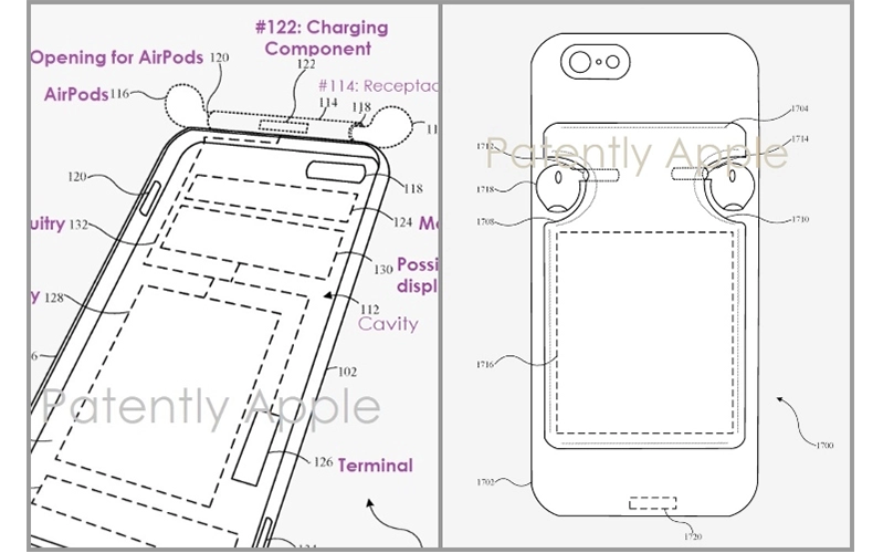 Gợi ý bằng sáng chế của Apple về vỏ iPhone có khe sạc cho AirPods