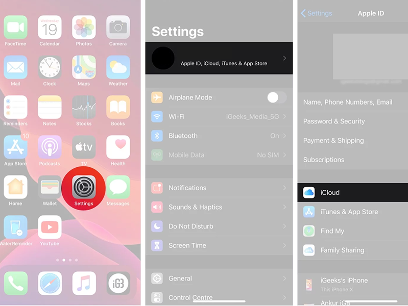 Mở ứng dụng Cài đặt trên iPhone của bạn vào hồ sơ