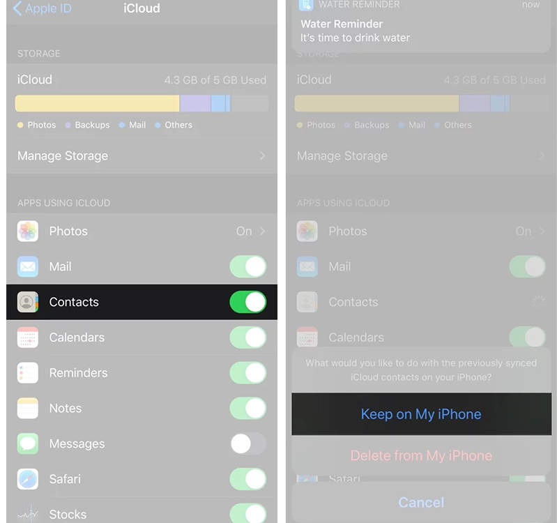 Nhấp chọn “Giữ trên iPhone của tôi”