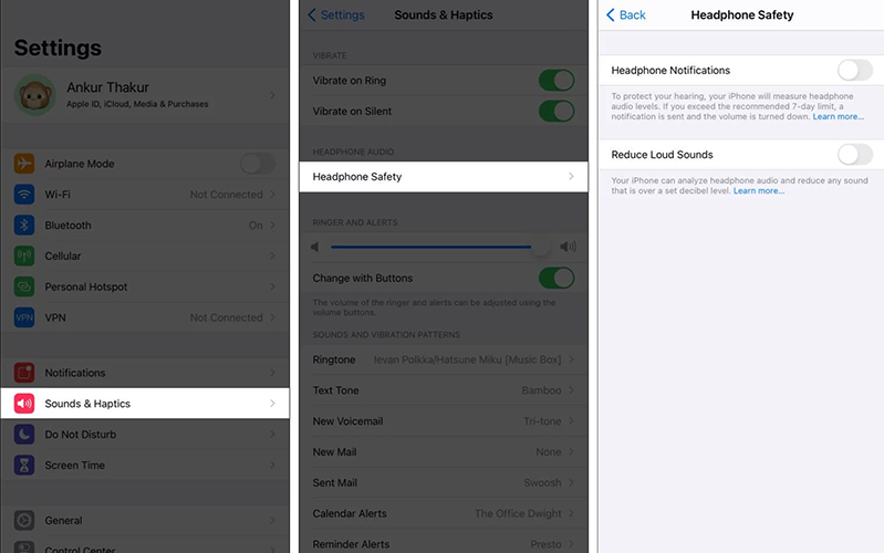 Tắt An toàn tai nghe trên iPhone của bạn