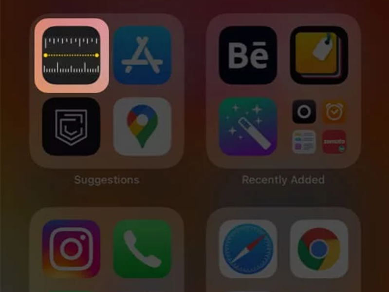 Mở ứng dụng Đo chiều cao trên iPhone 12 Pro hoặc ProMax của bạn.