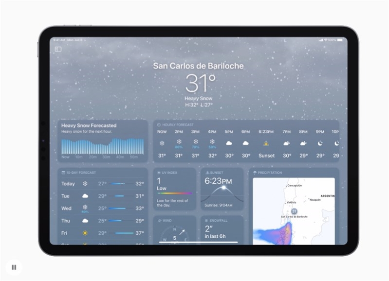 Ứng dụng thời tiết trên iPadOS