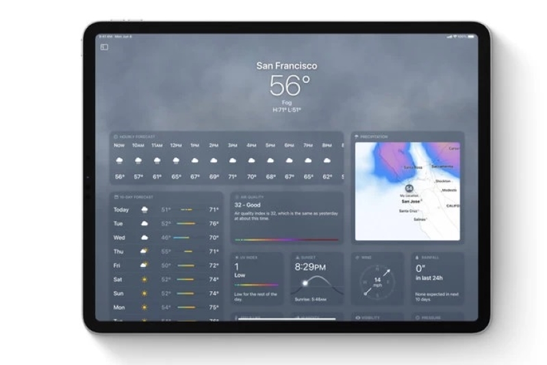 Ứng dụng thời tiết lần đầu tiên xuất hiện trên iPad