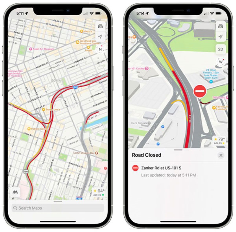 Tính năng bản đồ trên iPhone