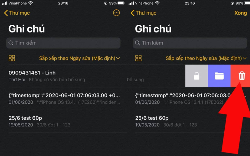 Xóa đi những ghi chú không cần thiết 