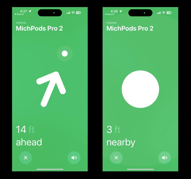 Tìm Airpods Pro 2 theo hướng dẫn trên màn hình