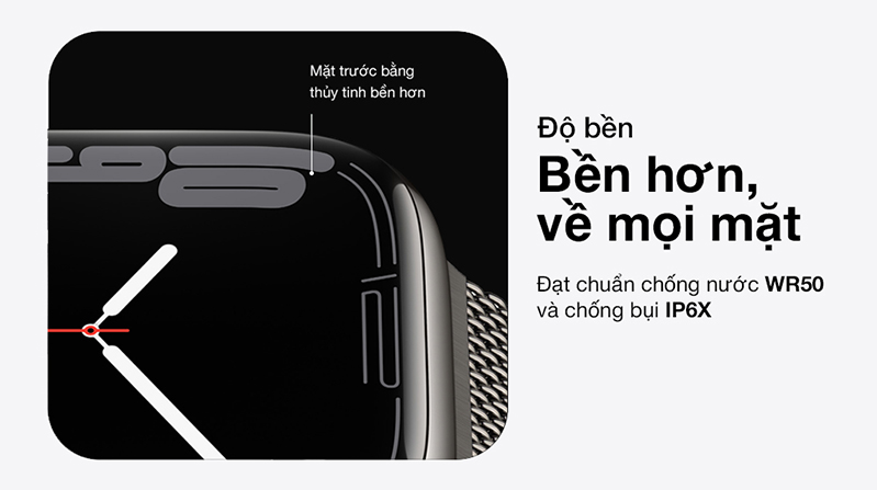 Khả năng chống nước của Apple Watch Series 7 41mm LTE mặt thép, dây thép