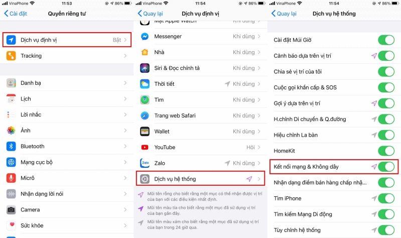  Vô hiệu hóa dịch vụ kết nối mạng & không dây