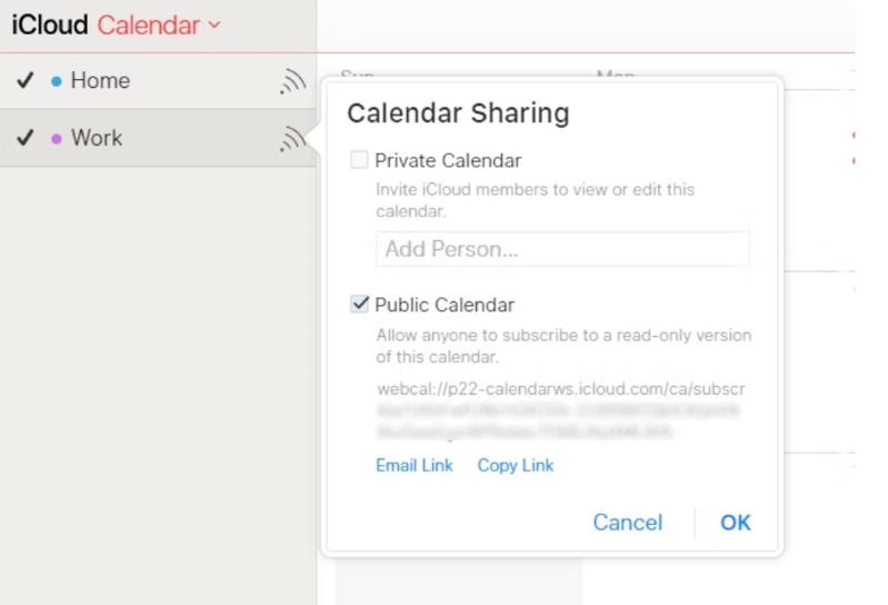 Truy cập iCloud trên Android Hãy chọn vào biểu tượng Wi-Fi bên cạnh phần tên lịch ở phía bên trái màn hình