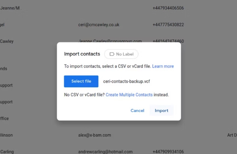 Truy cập iCloud trên Android Nhấp vào Nhập (Import) và danh bạ của bạn sẽ được thêm cũng như đồng bộ hóa với thiết bị của bạn