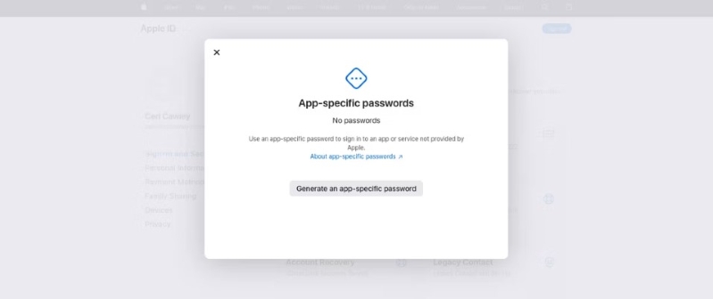 Bước đầu tiên là bạn hãy tạo mật khẩu ứng dụng cho email iCloud