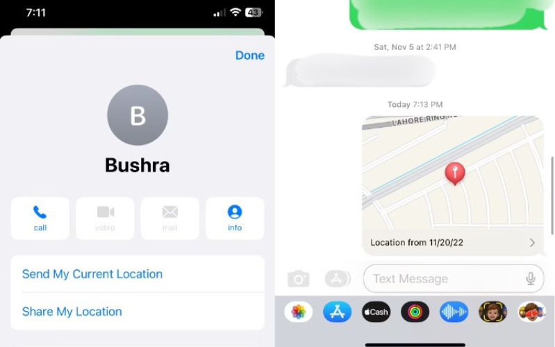 Chia sẻ Vị trí trong iMessage