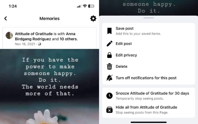 On This Day trên Facebook Lưu và Xóa Ký ức