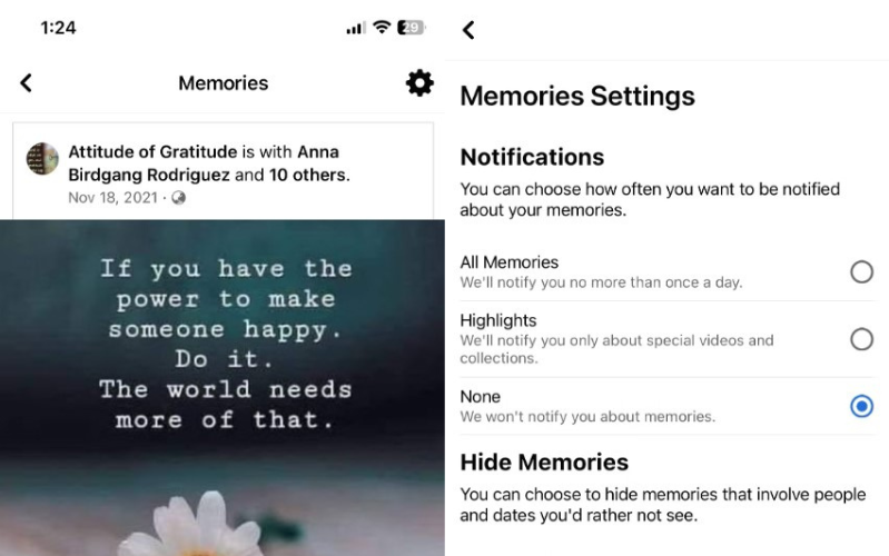 On This Day trên Facebook Tùy chọn tùy chỉnh cho tính năng On This Day