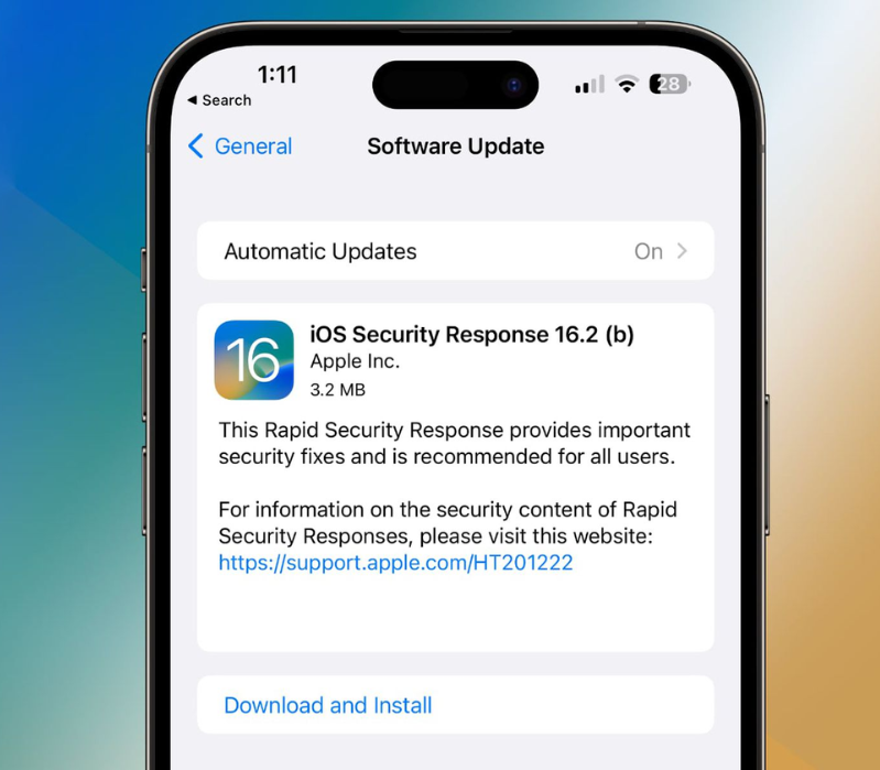 Apple chính thức phát hành bản cập nhật nâng cấp Phản hồi bảo mật nhanh 